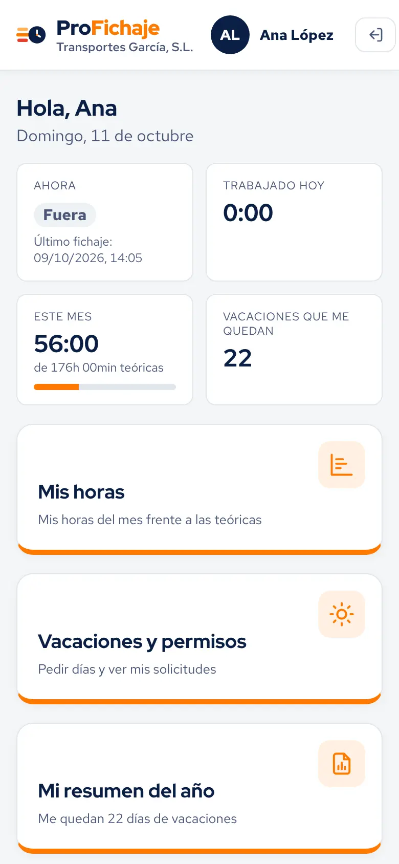 Portal del trabajador en el móvil